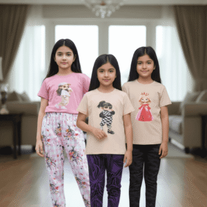 গার্লস লেগিংস এবং টি-শার্ট কম্বো সেট || Combo Code: OTL-A7 || Size 5-6 Years