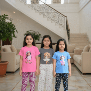 গার্লস লেগিংস এবং টি-শার্ট কম্বো সেট || Combo Code: OTL-D3 || Size 3-4 Years