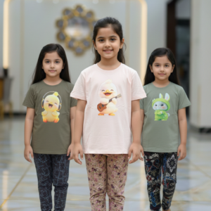 গার্লস লেগিংস এবং টি-শার্ট কম্বো সেট || Combo Code: OTL-704 || Size 7-8 Years