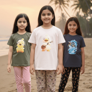 গার্লস লেগিংস এবং টি-শার্ট কম্বো সেট || Combo Code: OTL-705 || Size 7-8 Years