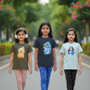 গার্লস লেগিংস এবং টি-শার্ট কম্বো সেট || Combo Code: OTL-708 || Size 7-8 Years