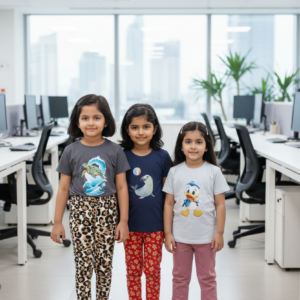 গার্লস লেগিংস এবং টি-শার্ট কম্বো সেট || Combo Code: OTL-709 || Size 7-8 Years