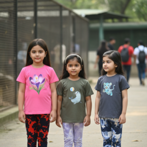 গার্লস লেগিংস এবং টি-শার্ট কম্বো সেট || Combo Code: OTL-711 || Size 7-8 Years