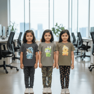 গার্লস লেগিংস এবং টি-শার্ট কম্বো সেট || Combo Code: OTL-717 || Size 7-8 Years