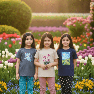 গার্লস লেগিংস এবং টি-শার্ট কম্বো সেট || Combo Code: OTL-722 || Size 7-8 Years