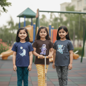 গার্লস লেগিংস এবং টি-শার্ট কম্বো সেট || Combo Code: OTL-728 || Size 7-8 Years