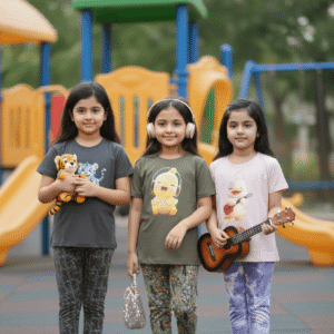 গার্লস লেগিংস এবং টি-শার্ট কম্বো সেট || Combo Code: OTL-729 || Size 7-8 Years