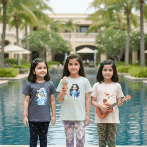 গার্লস লেগিংস এবং টি-শার্ট কম্বো সেট || Combo Code: OTL-735 || Size 7-8 Years