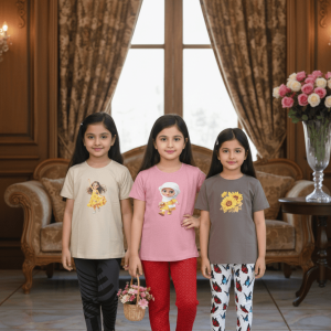 গার্লস লেগিংস এবং টি-শার্ট কম্বো সেট || Combo Code: OTL-1103 || Size 11-12 Years