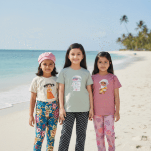 গার্লস লেগিংস এবং টি-শার্ট কম্বো সেট || Combo Code: OTL-1106 || Size 11-12 Years