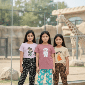 গার্লস লেগিংস এবং টি-শার্ট কম্বো সেট || Combo Code: OTL-1108 || Size 11-12 Years