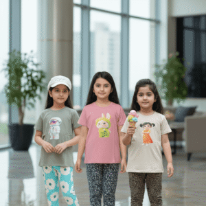 গার্লস লেগিংস এবং টি-শার্ট কম্বো সেট || Combo Code: OTL-1112 || Size 11-12 Years