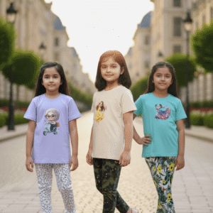 গার্লস লেগিংস এবং টি-শার্ট কম্বো সেট || Combo Code: OTL-1113 || Size 11-12 Years