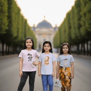 গার্লস লেগিংস এবং টি-শার্ট কম্বো সেট || Combo Code: OTL-1114 || Size 11-12 Years