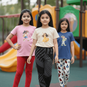 গার্লস লেগিংস এবং টি-শার্ট কম্বো সেট || Combo Code: OTL-1104 || Size 11-12 Years